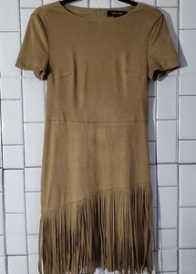 VIDA CLOTHING  Beige  UltraSuede Short Sleeve Dres